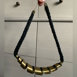 Bershka black and gold necklace